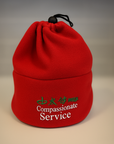 Red Fleece Drawstring Hat